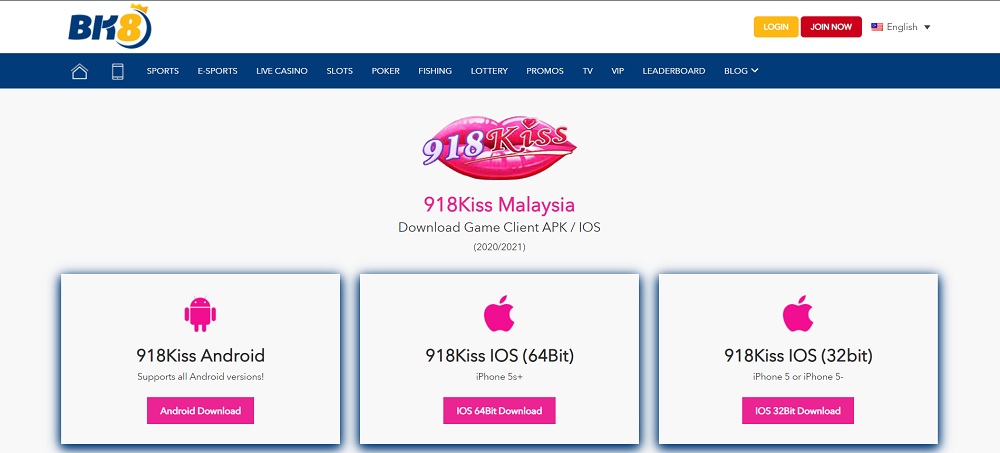 918kiss download page at BK8Asia